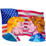 Hillary Clinton Vs Donald Trump Low Polygon Stock Photo