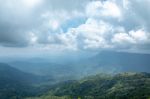 The Beauty Of The Sky When Light Hits The Clouds And Mountain Stock Photo