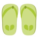 Green Slippers Illustration Stock Photo