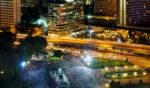 Bangkok Cityscape In Night Stock Photo