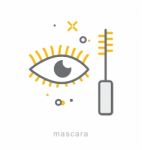 Thin Line Icons, Mascara Stock Photo