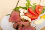 Beef Filet Mignon Grilled With Vegetables Stock Photo