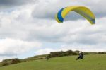 Devils Dyke, Brighton/sussex - July 22 : Paragliding At Devil's Stock Photo