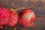 Fresh Rambutan Fruits Stock Photo