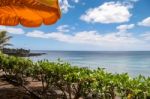 View Out To Sea From Lanzarote Canary Island From The Shade Of A Stock Photo