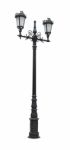 Black Iron Street Lantern Pole On White Background Stock Photo