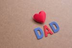 Love Dad,fathers Day Background With Red Heart Shape And Letter Stock Photo