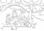 Picnic  For Colouring Stock Photo
