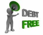 Debt Free Character Means Financial Freedom Credit Or No Liabili Stock Photo