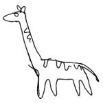 Giraffe Doodle Hand Drawn Stock Photo