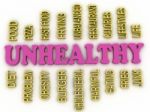 3d Imagen Unhealthy Concept Word Cloud Background Stock Photo