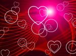 Hearts Twirl Shows Valentine's Day And Blazing Stock Photo