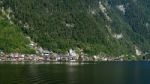 View Of Hallstatt From Hallstatt Lake Stock Photo