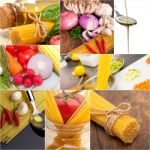 Healthy Vegetarian Vegan Food Collage Stock Photo