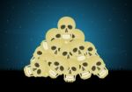 Halloween Skull Pile  Stock Photo