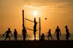 Beach Volleyball Stock Photo