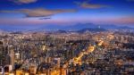 View Of Downtown Cityscape And Seoul Tower In Seoul, South Korea Stock Photo