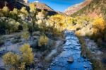 Winter Sunshine Along The Virgin River Valley Stock Photo