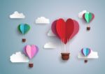 Hot Air Balloon In A Heart Shape Stock Photo