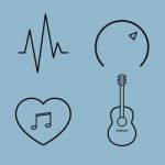 Music Line Icon Set Stock Photo