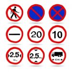 Doodle Traffic Signs Illustrator Stock Photo