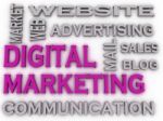 3d Imagen Digital Marketing  Issues Concept Word Cloud Backgroun Stock Photo