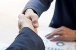 Two Confident Business Man Shaking Hands During A Meeting In The Stock Photo