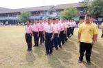 Bangkok, Thailand - Nov 2016: In The Nov 23, 2016. Youth Soccer Match, In Pieamsuwan Elementary School Stock Photo