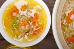 Syrian Barley Broth Soup Aleppo Style Stock Photo