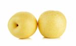 Yellow Pear Isolated On The White Background Stock Photo