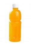 Plastic Bottle And Glass Of Orange Juice Stock Photo