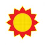 Sun On White Background.  Illustration Stock Photo