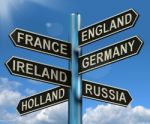 England France Germany Ireland Post Stock Photo