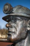 Cardiff Wales March 2014 - Close-up Of Pit To Port Coal Miner Sc Stock Photo