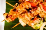 Chicken And Vegetables Skewers Stock Photo