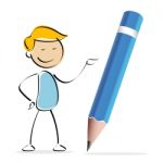 Kid With Pencil Stock Photo