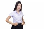 Portrait Of  Student University Uniform Stock Photo