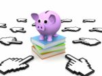 An Concept Image Of A Piggy With Books Stock Photo