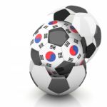 South Korea Soccer Ball Isolated White Background Stock Photo