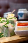 Fresh Sushi Choice Combination Assortment Selection Stock Photo