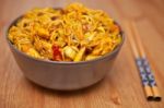 Singapore Noodles Stock Photo