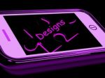 Designs Smartphone Shows Design And Layout On Internet Stock Photo