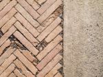 Herringbone Brickwall And Stone Bract Stock Photo