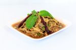 Thai Style Spicy Bamboo Shoot Salad Stock Photo