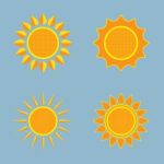 Sun Icon Set Stock Photo