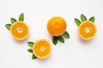 Fresh Orange Citrus Fruit Isolated On White Background Stock Photo