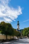 Church Of Saint Giles In St Gilgen Stock Photo