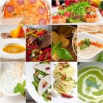 Healthy And Tasty Italian Food Collage Stock Photo