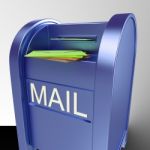 Mail On Mailbox Showing Delivered Correspondence Stock Photo