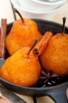 Poached Pears Delicious Home Made Recipe Stock Photo